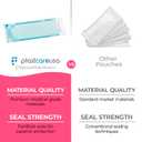 Self Sealing Sterilization Pouches 3.5" x 10" - Latex-Free, Color Changing Indicator (200 Count) by PlastCare USA