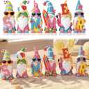 ShinyRelief 6 Pcs Summer Figurines Resin Gnome Tabletop Sea Star Shell Sculpture Decoration Blue Pink Table Centerpiece for Dining Room Home Party Supplies Gifts Decor