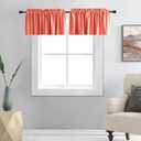 DONREN Coral Salmon Valances for Window-Blackout Valances for Kitchen with Rod Pocket (42 by 15 Inch,2 Panels)