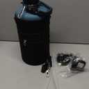 Trebo 64 oz Water Bottle Insulated with Handle, Half Gallon Stainless Steel Metal Large Jug, Travel Flask with Straw Spout Lid, Mug Tumbler Cup with Carry Pouch, Keep Cold Hot, Indigo Black