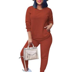 Fixmatti Women's 2 Piece Sweatsuit Long Sleeve Shirts Jogger Pant Set Tracksuit, M