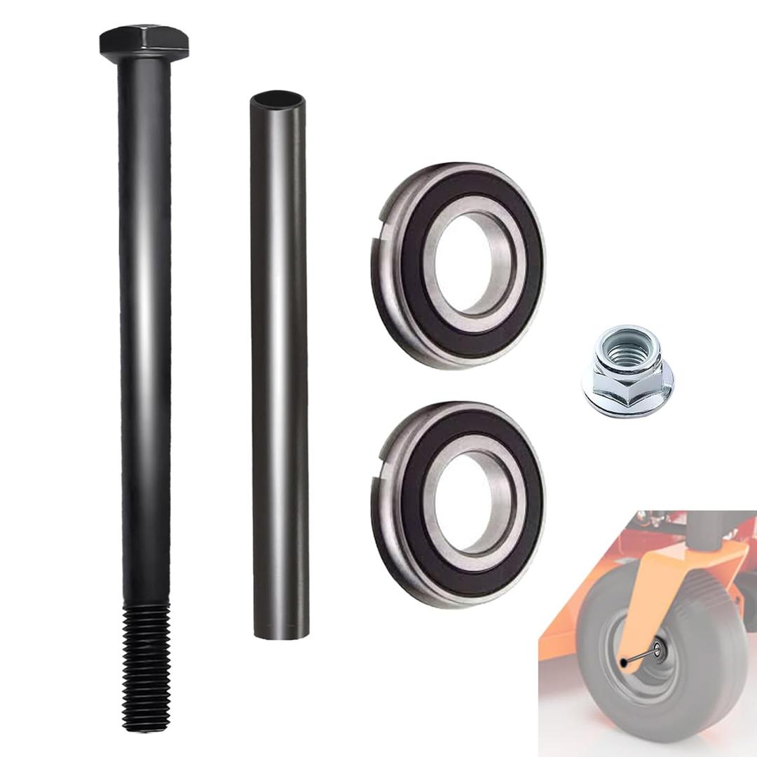 Lawn Mower Parts, Front Wheel Bearing Kit (Contains: Front Wheel Spanner 025-5202-00, Hex Bolt w/Nut 018-7010-00 and Bearing 022-7009-00) Compatible with ZT, CZT, AOS Series and More(Except MZ Series)