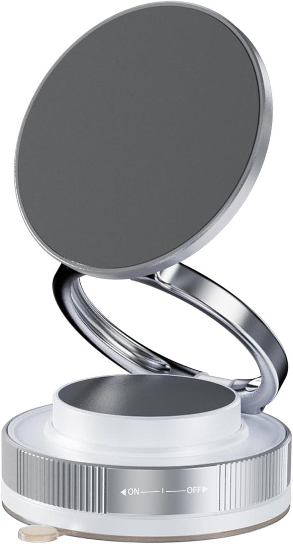 Vacuum Magnetic Car Phone Holder with Strong Magnets, 360 Adjustable Dash Cell Phone Holders (Pink)