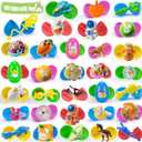 SQZUWIT 100 Pcs Prefilled Easter Eggs Filled with Toys Inside for Kids Boys Girls Pre-filled Easter Hunt Basket Stuffers Essentials Fillers Party Favors Classroom Prize Supplies
