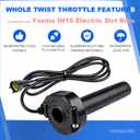 Compatible Fit for Yozma IN10 Valtinsu Strike Shadow SX Electric Dirt Bike Twist Throttle, Full Twist Throttle Handle with Male Connector, Rolling Bearing & Cable Kit