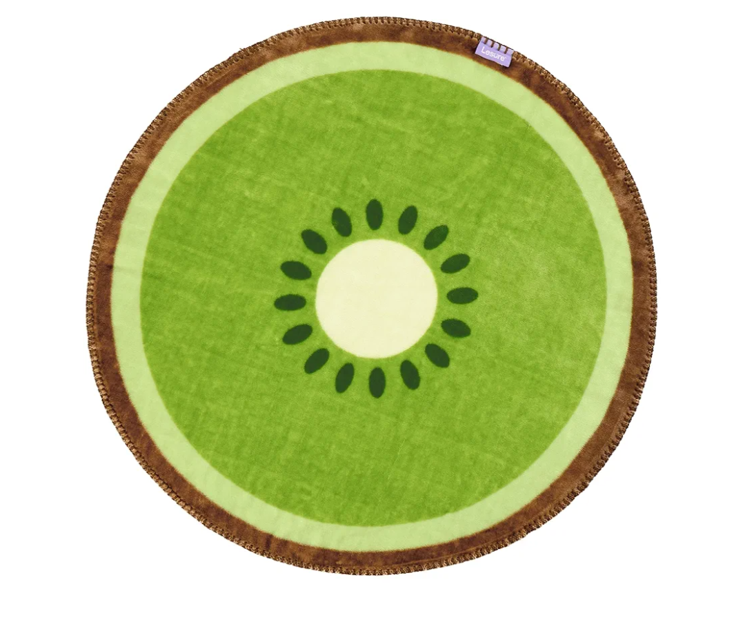 Lesure Puppy Blankets for Small Dogs - Calming Fruit Blanket for Pet, Cute Soft Cozy Fruit Pattern Round Blankets for Dog Gift, 350GSM Flannel Pet Throw Blanket for Puppy, 30"x30", Green