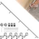 Bar Foot Rail Kit 4ft / 6ft / 8ft - Stainless Steel Complete Wall Mounted Bar Foot Rest - Brushed Silver Foot Rail System with Tubing, Wall Brackets, End Caps & Internal Connector