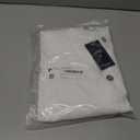 CHARTOU Women's Summer Linen Elastic Back Buttoned Swing Midi A Line Skirt (White, XL)