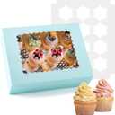 Hoewina 6PCS Cupcake Boxes - Hold 12 Count Cupcake Containers with Window, Food Grade Cupcake Holder Easy Transport and Presentation - Ideal for Cupcakes, Desserts, and More (Baby Blue)