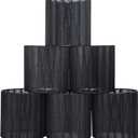 LAMPWELL LYON Clip-on Chandelier Organza Fabric Lamp Shades,Set of 6,Small Drum,5.2"5.2"H5.2", Organzy Ribbon, Handmade,Modern Trendy Decorative,ONLY FOR CANDLE BULB,Black