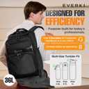 EVERKI Onyx 36L Business Laptop Backpack Professional Travel Backpack for Men & Women, Laptop Bag with Premium Leather Ballistic & Nylon, Office & Flight Approved, Fits Laptops up to 17.3 - Black, 36 Liters