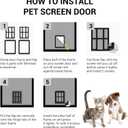 Dog Door for Sliding Door, Lockable Dog Screen Door with Magnetic Closure Easy Install Pet Door for Dogs Cats, Inner Flap 11.2 x 14.4 inches, White L