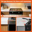 T design Stove Gap Covers 2 Pack, Adjustable 13.8 to 27.5Stove Gap Filler Stainless Steel, Heat Resistant Range Trim Kit, Oven Side Gap FillerEasy to Clean and Maintain
