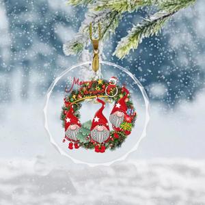 3 x Crystal Christmas Ornaments - 2024 Hanging Decorations for Tree, Office, Party, Classroom, Shop, Restaurant, Fireplace