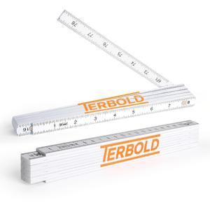 2pk Folding Ruler Yard Stick | 6ft Imperial 2m Metric Measuring Stick | Durable Fiberglass Foldable Yardstick Tape Measure Construction Rulers