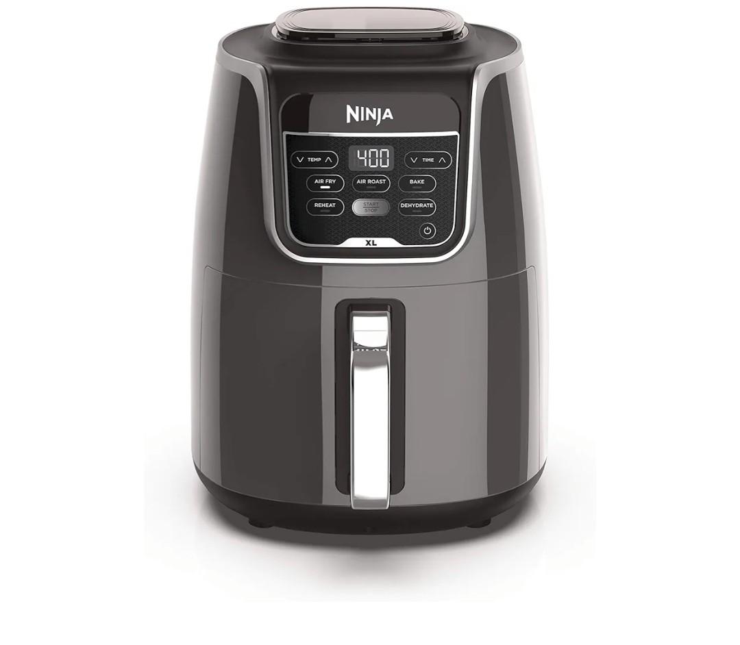 Ninja | XL Single Basket Air Fryer | 5.5 QT Capacity fits 3lbs of Wings | 5-in-1Air Fry, Roast, Bake,Reheat & Dehydrate |Dishwasher Safe Parts & Recipe Guide | Grey |AF150AMZ