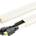 Yecaye 142in Wall Cord Hider for 2-3 Cords, On-Wall Cord Cover Channel, Cable Concealer, Cable Cover Cords Management for Home Office, W0.94in H0.47in, Beige