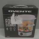 OVENTE 2-Tier Electric Food Steamer, 5 Quart Stainless Steel Stackable Steam Cooker with 400W Power, 60-Minute Timer & Auto Shut-Off, Dishwasher Safe, Healthy Vegetable & Seafood Steamer, Silver FS62S