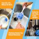 COMPAC HOME Dish Wand Kitchen Sponge | Effectively Clean China Dishes and Glassware | Unique Round Ball Shaped All-Around Cleaning Sponge | Gentle Flexible Brushes for Your Nice Dishes, 6 Count