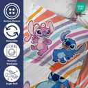 Jay Franco Duvet Cover Set 3 Piece Comforter Cover and Sham Set, Super Soft Cozy Kids Bedding (Insert Not Included) White - Lilo and Stitch, Queen