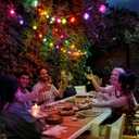 Brightown RGBW Outdoor String Lights, 58FT LED Patio Lights with Remote and Timer, Commercial Grade Waterproof Hanging Lights with 27 Shatterproof Bulbs(2 Spare) for Backyard Porch Garden Party Decor