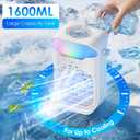 Portable Air Conditioners, Air Conditioner, Dual Nozzle AC Unit with Remote Control, 1600ML Tank, 3 Speeds, Timer & 70 Adjustable Airflow, Evaporative Mini Air Conditioner for Bedroom, Office Camping
