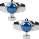 Hourleey 360 Degree Metal Spot Sprinkler, 2 Pack Circle Pattern Sprinkler with Gentle Water Flow for Small Area Yard Lawn Garden Watering, Coverage Up to 30FT (Blue)