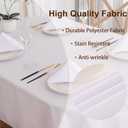 White Oval Tablecloth, 60 x 84 Inch, Stain and Wrinkle Resistant Machine Washable Polyester Table Cloth, Fabric Table Cover for Dining Buffet Party and Outdoor Table