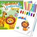 Paint with Water Coloring Books for Toddlers, Watercolor Painting Book and Drawing Art Paper for Kids Ages 3 4 5 6 7 8 Years Old, Animals Art Craft for Drawing with Brush