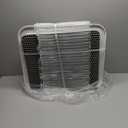 RIZZARI Foldable Cat Litter Box with Lid, Stainless Steel Litter Box with Litter Scoop, Top Entry Cat Toilet for Small to Big Cats (Light Gray) (Foldable,Black&White)