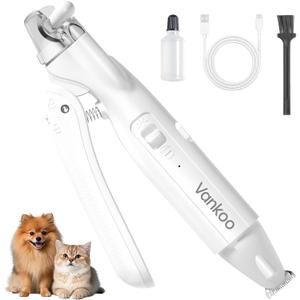 2 in 1 Dog & Cat Nail Clippers & Trimmers with LED Lights, Splash Guard - Pet Hair Trimmer for Around Paws, Ear, Eye,Face, Rump Rechargeable & IPX7 Waterproof Grooming Supplies for Dog, Cat (White)