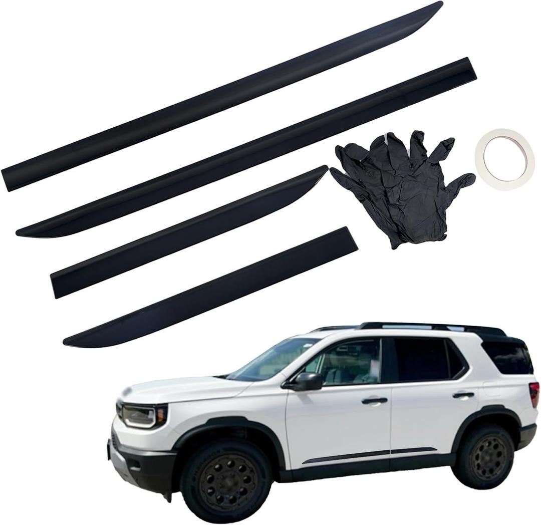 Exterior Body Side Door Molding Guard Cover Trims 4pcs (Black) Fits for Honda Passport 2026 Door Molding Decorative Stripe Cover Trim