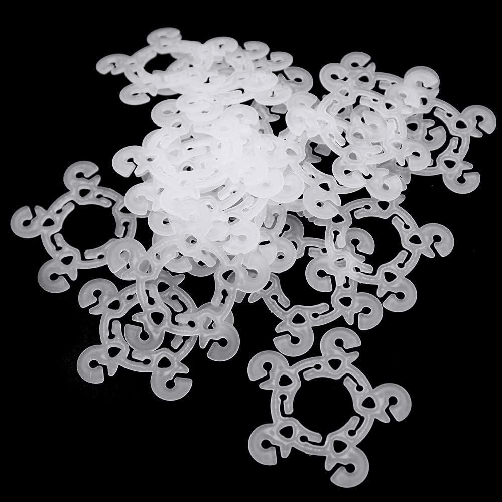 120 Pieces Balloon Clips for Balloon Arch, Balloon Arch Bracket Buckle, Flower Shape Balloon Clips Holders, Balloon Column Stand Balloon Connectors Clips (Clear), White