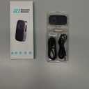 COMSOON Bluetooth Receiver for Car, Noise Cancelling 3.5mm AUX Bluetooth Car Adapter, Wireless Audio Receiver for Home Stereo/Wired Headphones, Hands-Free Call, 16H Battery Life - Black+Silver