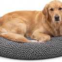 Leinuosen 45 Inch Round Dog Bed for Large Dogs, Soft Chenille Material