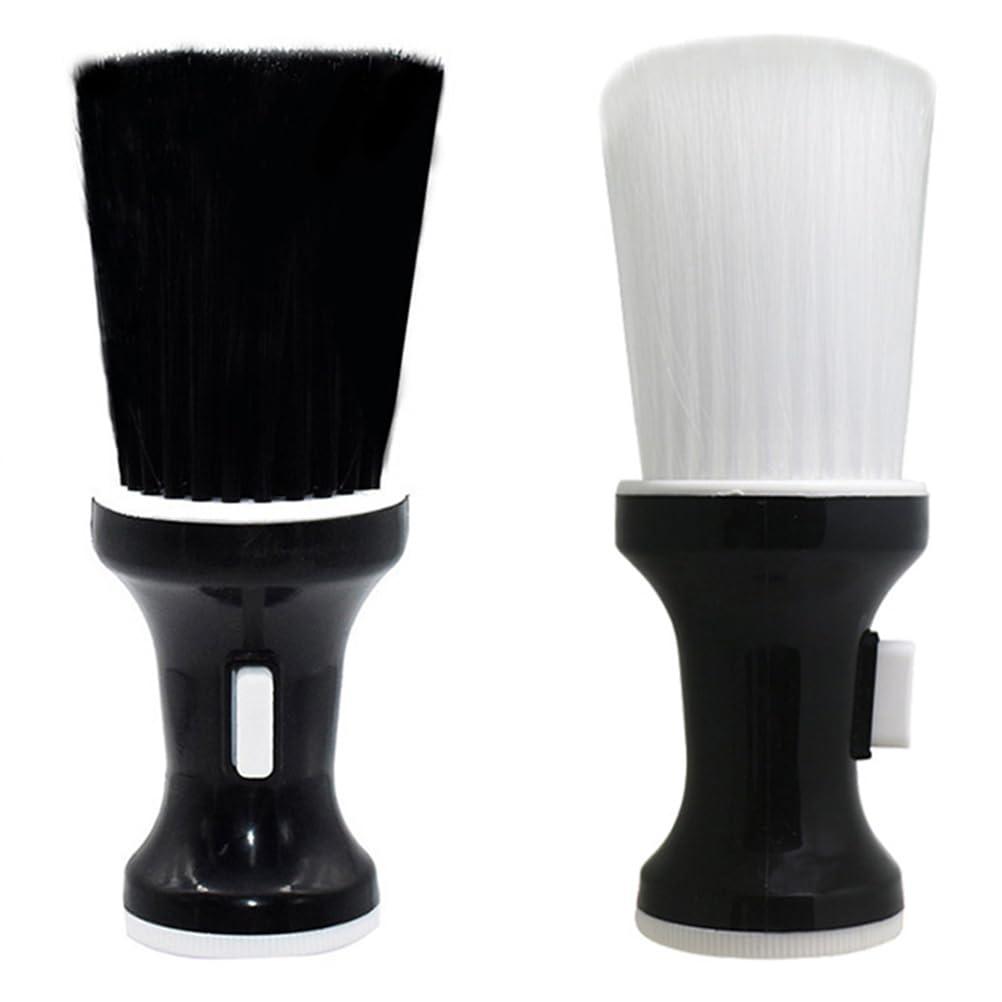 2pcs Barber Neck Hair Duster Brush, Body Powder Brush Barber Accessories Hair Cutting Accessories Mini Duster Brush neck duster brush for hair cutting for Barber Powder Fiber Hair Supplies (16.50X5.00X5.00CM, White)