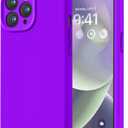 LOVE 3000 Designed for iPhone 14 Pro Case, Premium Silicone with [Soft Anti-Scratch Microfiber Lining] Shockproof Protective Phone Case for Men Women Girls 6.1", Neon Purple