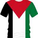 Lurhonp Palestinian Flag Casual Short Sleeve T-Shirt (Small)