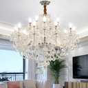 Luxury Clear K9 Crystal Chandelier Lighting,15 Light Modern Luxurious Crystal Candle Pendant Light Lamp Fixture for Dining Room Living Room Bedroom (15 Lights)