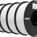 Creality 3D Printer Filament 1.75mm 4KG, PLA Filament Bulk +/- 0.02mm, 4 Pack 1kg Spool(2.2lbs) 3D Printing Filament Fits for Most FDM 3D Printers, 4 White