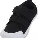 WHITIN Toddler/Boys/Girls Barefoot Shoes | Kids Wide Width Minimalist Sneakers | Classic Canvas | Supports Natural Foot Growth (W8k8 | Black White)