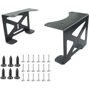 Under Desk Mount Metal Storage Stand For PS5 Console, Carbon Steel Rack with Silicone Protection, Stable And Secure Attachment, Space Saving Design for Gaming Setup, Black