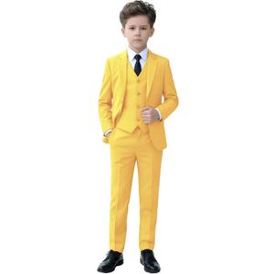 YuanLu Boys Suit for Kids Tuxedo Wedding Ring Bearer Outfit, 5 Piece Boy Slim Fit Formal Suits with Adjustable Waist 5T