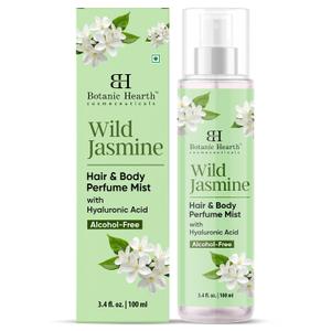 Botanic Hearth Jasmine Hair Perfume & Body Mist, Long-Lasting Hair Deodorizer & Body Scent for Women & Men, Alcohol-Free Clean Fragrance Hair Spray For Everyday Wear, All Day Freshness, 3.4 Fl Oz