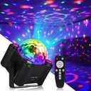 YINPKTEO Party Lights Disco Ball Light, DJ Disco Light Sound Activated LED Light 6 Colors for Home Room Dance Parties Birthday Karaoke Halloween Christmas Wedding Show Club Decorations