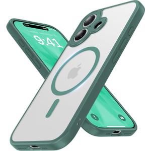 Faiono Magnetic for iPhone 17 Case [Full Camera Protection][Military-Grade Protection][Compatible with MagSafe] Shockproof Protective Slim Phone Case for iPhone 17, Night Green