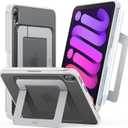 TORRAS Ostand K1 Guardian for iPad mini 7 A17 Pro Case, iPad mini 6 Case with Pencil Holder, Ultra Stable Stand, Multiple Adjustable Viewing Angles, Slim Protective Kickstand, iPad mini Case, White