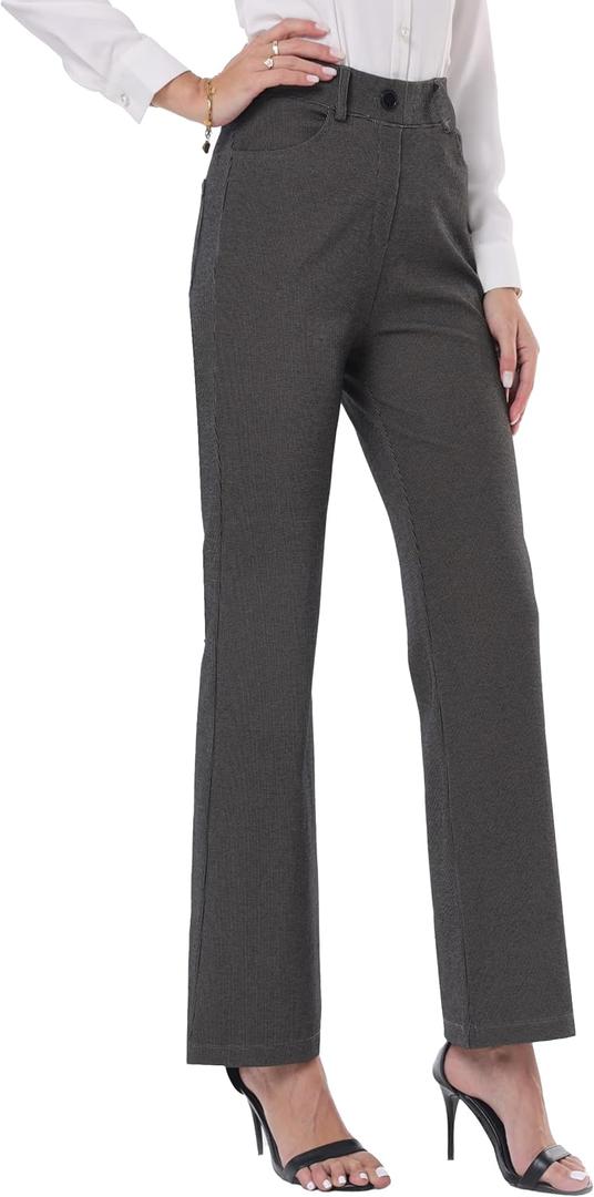 Houmous S-XXL 29'' 31'' 33'' 35'' Inseam Women's Bootcut Dress Pants Pockets Stretch Work Lounge Pant Office Casual
