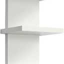 5 Tier Wall Shelf Unit - Narrow Smooth Laminate Finish - Vertical Column Wall Decor Mount Floating Storage Home Decor Organizer Tall Tower Utility Shelf for Bedrooms, Living Rooms(White)