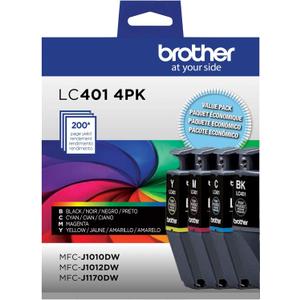 Brother Genuine LC4014PKS Standard Yield 4-Pack Ink Cartridges Includes 1 Cartridge Each of Black, Cyan, Magenta and Yellow